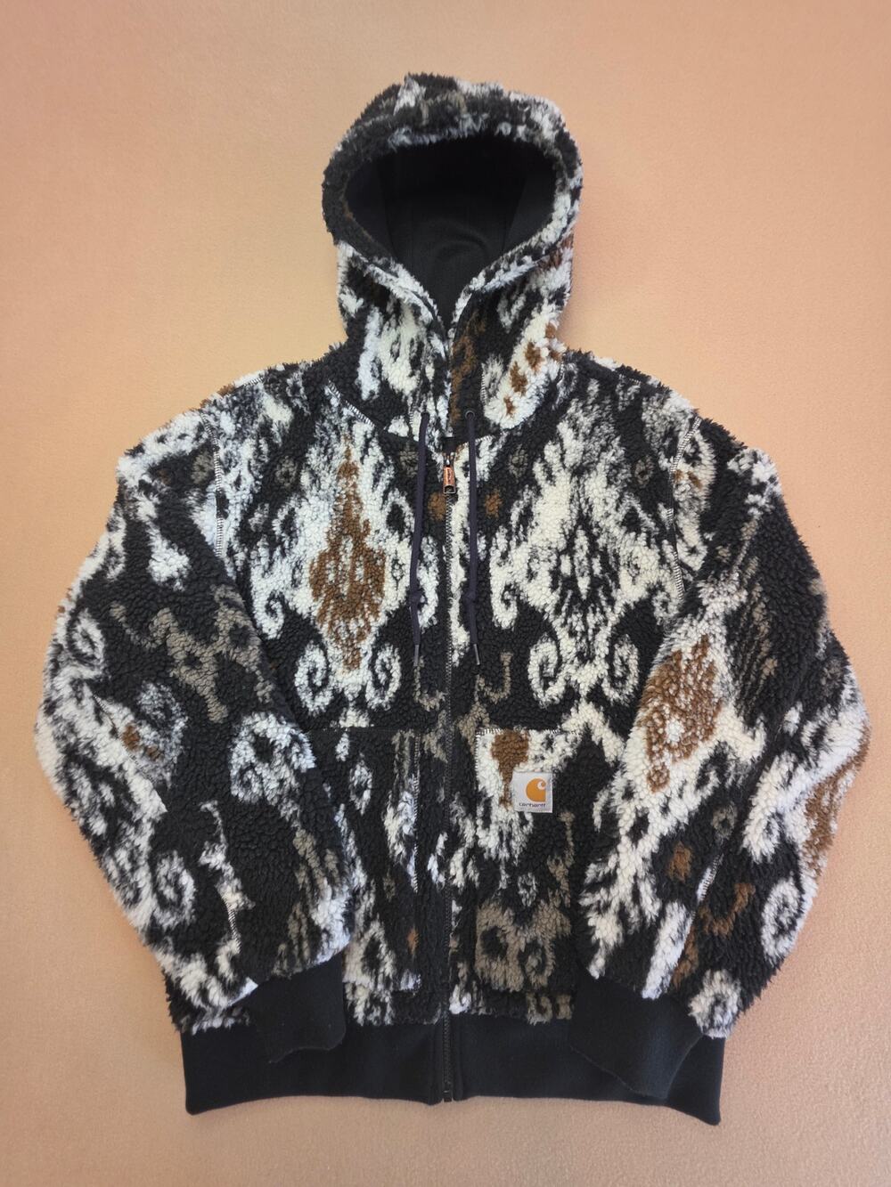 Carhartt WIP OG Active Liner Fleece Jacket Baru Jacquard Black Sz Medium